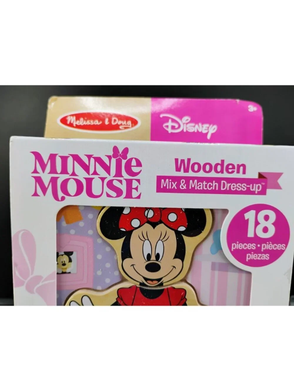 Disney Minnie Mouse Wooden 18-Piece Mix & Match Dress-Up Set
